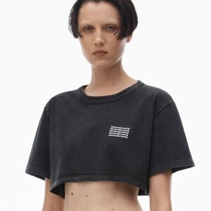 Alexabder Wang Cropped Tee In Acid Wash Jersey NWOT